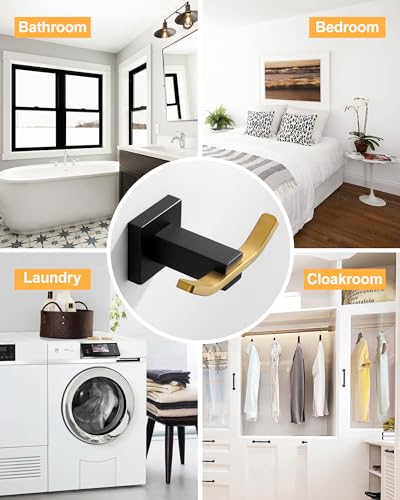 WOWOW Towel Hooks for Bathrooms Black and Gold, SUS304 Stainless Steel Coat Hook, Bathroom Robe Towel Holder, Heavy Duty Robe Hooks, Bathroom Double Towel Hooks for Coats, sponges, Wall Mount - color: Black and Gold