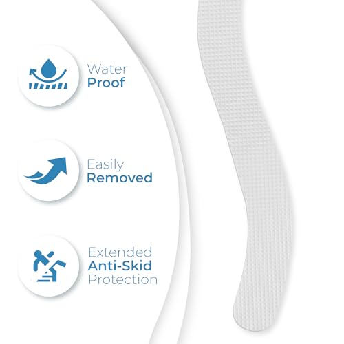 Wavy Line and Triangle – Anti-Slip Shower Stickers, 48 PCS Clear Adhesive Safety Strips