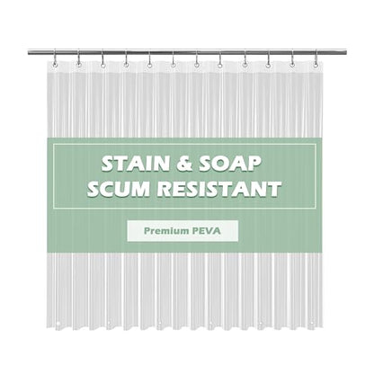 EHZNZIE Crystal Clear Heavy Duty Shower Curtain Liner 72x72, PEVA Waterproof Bath Curtain, No Chemical Smell, 3 Weighted Magnets, Durable with Rustproof Metal Grommets - color: Clear Heavy, size: 72"W x 72"L (Pack of 1)