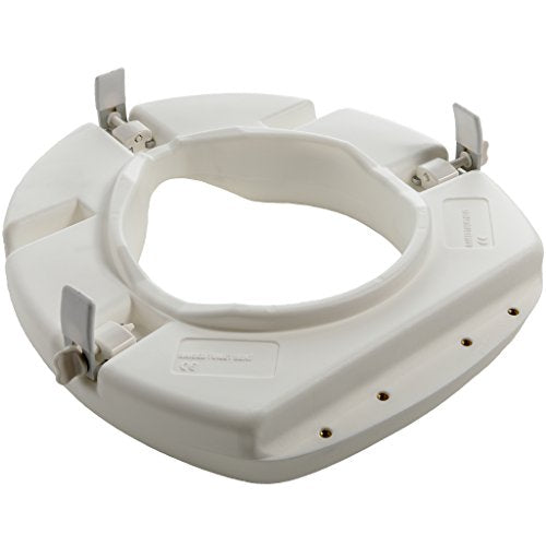PCP Raised Toilet Seat, Increase Height Over Commode, Elevated, White, 3 Inch Rise