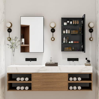 20 X 30 Inch Bathroom Medicine Cabinet with Mirror | Wall Mounted Mirror Storage Cabinet Bathroom Organizer Cabinet