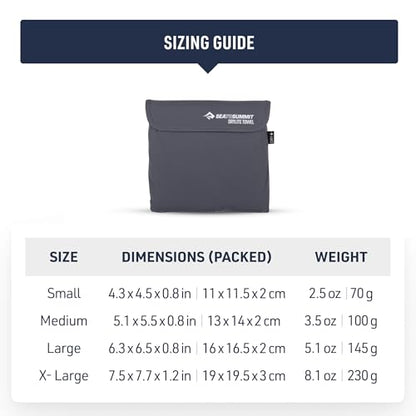 Sea to Summit Drylite Towel, Lightweight Camping and Travel Towel - color: Beluga, size: X-Large