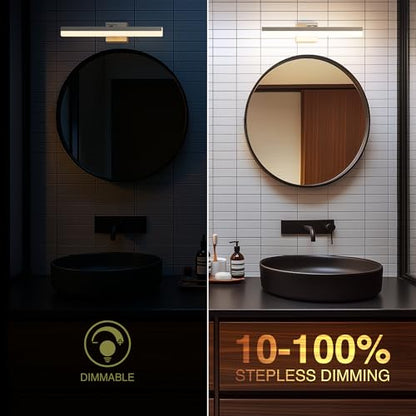 ZAGO 24 Inch Bathroom Vanity Light Fixtures Over Mirror - LED Modern Rotational Wall Mounted Adjustable Hardwired Picture Lighting Bar with 5CCT Switchable, ETL & Damp Rated, Black, 2-Pack - style: Adjustable-Black