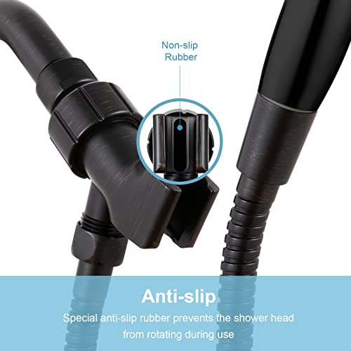 OFFO Shower Head Holder with Solid Metal Ball for Handheld Shower Head, Oil Rubbed Bronze Adjustable Shower Arm Mount for Connecting, 1/2 in IPS Female Inlet and Male Outlet - style: Oil Rubbed Bronze