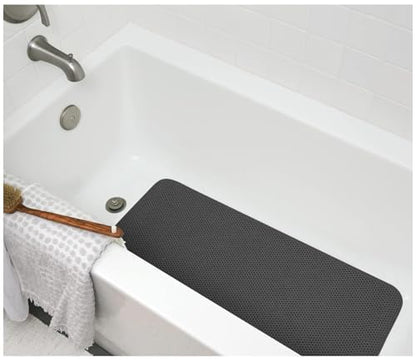 Home Expressions Deluxe Bathtub Mat Non Slip, Soft Foam Bath Mats for Bathroom Tub, Bathtub Mat with Drain Holes, Suction Cups- 36” X 17” (Dark Grey) - color: Dark Grey