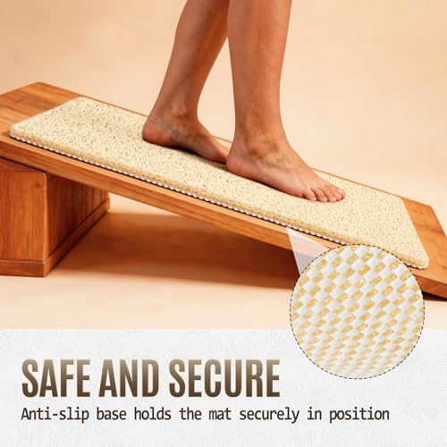 32 * 24in Shower Mat Bathtub Mat Non Slip | Bathmats Non Slip, Quick Drying Foot Scrubber Loofah Mats for Inside Shower, Tub, Bathroom, Home, Beige - color: Beige, size: 32" x 24" (Rectangular)