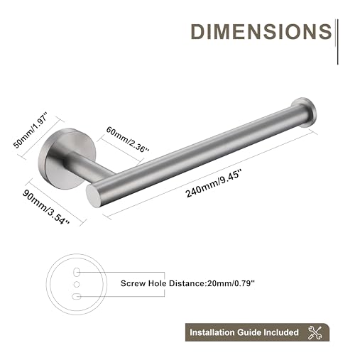 TASTOS Hand Towel Holder Towel Ring Brushed Nickel, Premium Stainless Steel Hand Towel Bar Heavy Duty Wall Mounted Modern Bath Accessories, 9 Inch Towel Rack for Bathroom Kitchen - color: Brushed Nickel