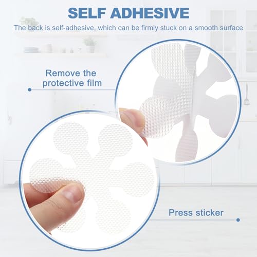 PATIKIL 20 Pcs Non Slip Bathtub Stickers, Anti Slip Shower Stickers with Scraper Bathroom Shower Floor Decals Snowflake Shape Cute Treads Tubs, Transparent - color: Transparent