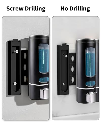 Shampoo and Conditioner Dispenser-400ML No Drill Shower Shampoo Dispenser | Shampoo Conditioner Body Wash Dispenser for Body Wash, Soap, Shower, Bathroom, Hotel, Kitchen - size: 400ML