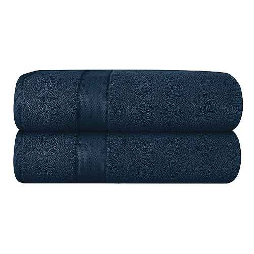 GLAMBURG 700 GSM Premium Cotton 2-Pack Oversized Extra Large Bath Sheet Set - 100% Combed Cotton - 2 Bath Sheets 35x70 - Luxury Hotel & Spa Quality - Durable Ultra Soft Highly Absorbent - Mineral Blue - color: Mineral Blue, size: 2 Pack 700 GSM Bathsheet