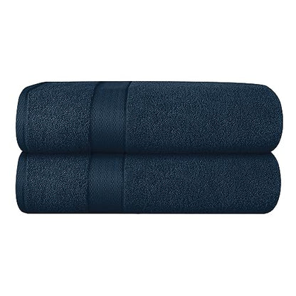 GLAMBURG 700 GSM Premium Cotton 2-Pack Oversized Extra Large Bath Sheet Set - 100% Combed Cotton - 2 Bath Sheets 35x70 - Luxury Hotel & Spa Quality - Durable Ultra Soft Highly Absorbent - Mineral Blue - color: Mineral Blue, size: 2 Pack 700 GSM Bathsheet