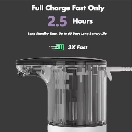 Automatic Soap Dispenser,Liquid Hand Soap Dispenser for Bathroom Kitchen,8 Adjustable Levels,12.4 oz/350mL Touchless Dispenser,Rechargeable 2000mAh (White-Liquid)