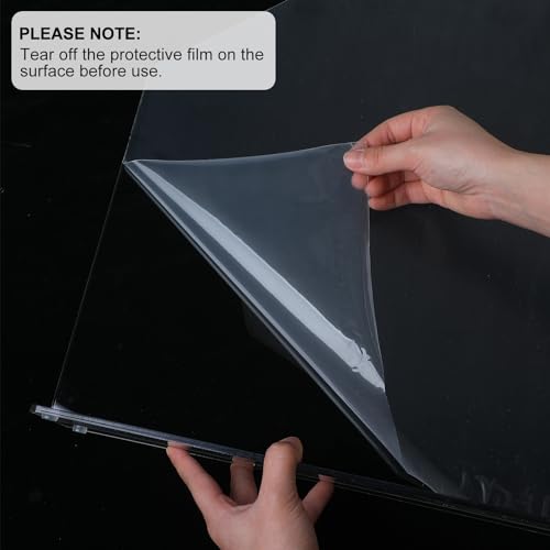 Vesici 2 Pcs Clear Acrylic Sink Splash Guard Freestanding Panel Barrier with Easy Reach Cutaway Kitchen Guard Protective Splatter Barrier for Home Hospital(15.75" Length, 16" Height, 4.5" Base) - size: 15.75" Length, 16" Height, 4.5" Base