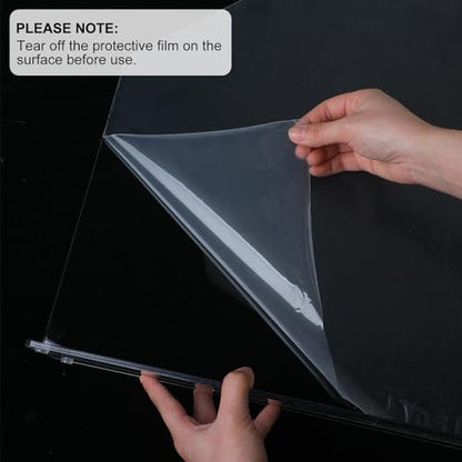 Vesici 2 Pcs Clear Acrylic Sink Splash Guard Freestanding Panel Barrier with Easy Reach Cutaway Kitchen Guard Protective Splatter Barrier for Home Hospital(15.75" Length, 16" Height, 4.5" Base) - size: 15.75" Length, 16" Height, 4.5" Base