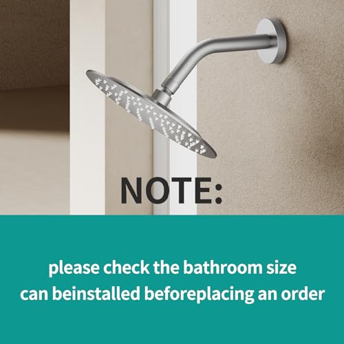 All Metal Rain Shower Head - Heavy Duty Stainless Steel, Easy Install, High Water Flow, Ultra-Thin Modern Design for Bathroom (Brushed Nickel, 8) - color: Brushed Nickel, size: 8