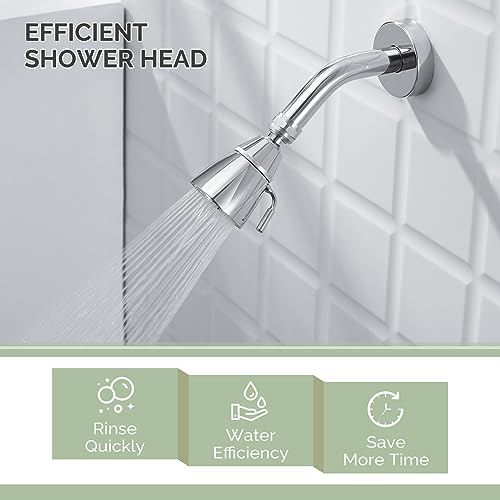 Angle Simple Shower Head High Pressure, Brass Shower Sprayer G 1/2, Chrome | High Flow Rinsing, Swivel Joint to Change Position, Adjustable Lever for Gentle Stream, Use in Bathroom or Outdoor - color: Chrome