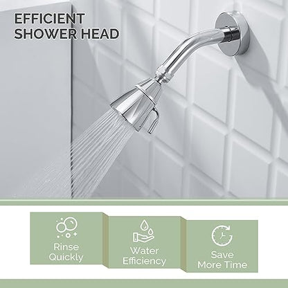 Angle Simple Shower Head High Pressure, Brass Shower Sprayer G 1/2, Chrome | High Flow Rinsing, Swivel Joint to Change Position, Adjustable Lever for Gentle Stream, Use in Bathroom or Outdoor - color: Chrome