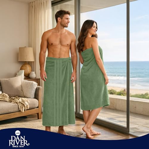 DAN RIVER 2 Pack Bath Sheets Extra Large 35x70, Large Bath Towels for Adults, XL Oversized Heavy Duty Towel Set, 600 GSM 100% Ring Spun Cotton, Soft Quick Dry, Sage Green - color: Sage Green