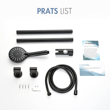 Adjustable 30-Inch Shower Slide Bar with 5-Function Handheld Shower Head, Stainless Steel Wall Mount Shower Slide Bar Set with Extra Hose (Oil Rubbed Bronze) - color: Oil Rubbed Bronze