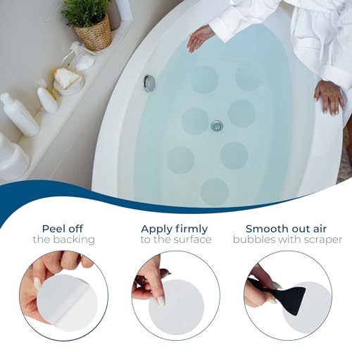 Homergy Straight Line and Round – Anti-Slip Shower Stickers, 48 PCS Clear Adhesive Safety Strips