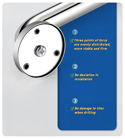 Bath Grab Rails for Elderly Anti Slip Shower Wall Grip Handle Safety Hand Rail Mobility Aids for Bathtub Toilet Kitchen Bedroom Shower - size: 19.6inch