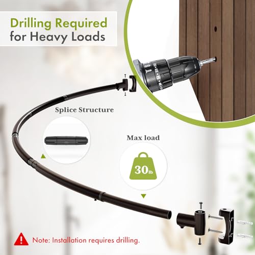 AmazerBath 20-84 Inches Arched Curved Shower Curtain Rod, Heavy Duty Shower Rod Rust Proof Bathroom Curtain Rod, Adjustable Telescoping Design Easy Segmented Installation, Need to Drill, Bronze - color: Bronze