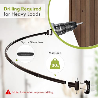 AmazerBath 20-84 Inches Arched Curved Shower Curtain Rod, Heavy Duty Shower Rod Rust Proof Bathroom Curtain Rod, Adjustable Telescoping Design Easy Segmented Installation, Need to Drill, Bronze - color: Bronze