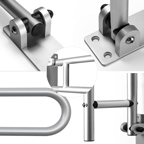 28 Inch Toilet Grab Bar Flip Up Aluminum Handicap Rails Grab Bars Load Capacity of 100 kg 220 lbs Toilet Rail Bathroom U Shaped and Wall Mount Safety for Pregnant Injured Patients 28 in Silver - color: Silver, size: 28 in