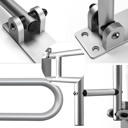 28 Inch Toilet Grab Bar Flip Up Aluminum Handicap Rails Grab Bars Load Capacity of 100 kg 220 lbs Toilet Rail Bathroom U Shaped and Wall Mount Safety for Pregnant Injured Patients 28 in Silver - color: Silver, size: 28 in