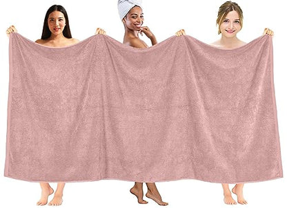 DAN RIVER Pack of 1 Oversized Bath Sheet, 40 x 80 Inches, Dusty Rose | 100% Cotton Jumbo Bath Towel with Extra Large Coverage, Lightweight Feel, Super Soft & Quick Dry - color: Dusty Rose, size: 40x80" Oversized Bath Sheet