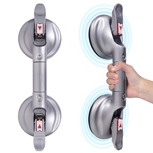 15inch Suction Shower Grab Bar, Portable Shower Handle Bar Suction Grip Bar Bathtub Handle with Strong Suction Cup Fitting and Rapid Release for Bathroom(Max Capacity :300lb
