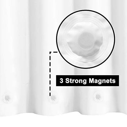 Barossa Design White Shower Curtain Liner Standard Size | Premium PEVA, BPA & PVC Free, No Chemical Smell, Metal Grommets, Lightweight Shower Curtain with 3 Magnets for Bathroom - color: 3a. White, size: 72"W x 72"L (Pack of 1)