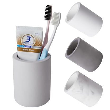 Drying Stone Toothbrush Holder, Diatomite Toothbrush Holders for Bathroom Counter, Quick Drying Electric Toothbrush and Toothpaste Holder Bathroom Organizer, Light Grey - color: Light Grey