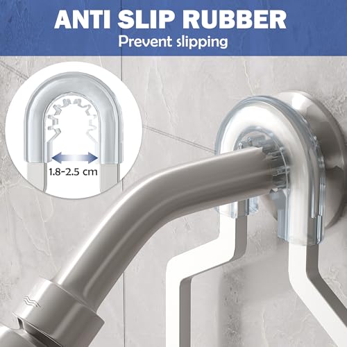 Shower Caddy Hanging, Never Rust Aluminum Shower Organizer, Over Showerhead No Drilling Shower Racks, with Soap Holder Multi Hooks Bathroom Storage for Shampoo Sponge,Silvery - color: Silvery