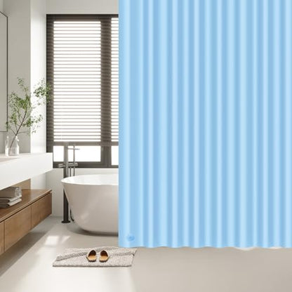 EHZNZIE Light Blue Shower Curtain Liner 72x72, PEVA Waterproof Bath Curtain, No Chemical Smell, 3 Weighted Magnets, Durable with Rustproof Metal Grommets - color: Light Blue, size: 72"W x 72"L (Pack of 1)