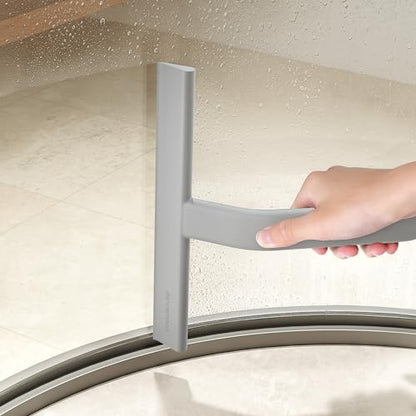 JustHang Shower Squeegee with Built-in Hook, 10-Inch Gray | Award-Winning Design, All-One-Piece Soft-Touch Silicone, for Glass Door, Bathroom, Window, Mirror, Tile Wall, Car - color: Dark Gray