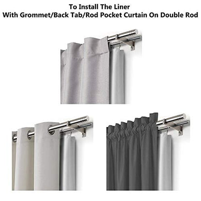DriftAway Thermal Insulated 100 Percent Darkening Blackout Curtain Liner 2 Panels Each Liner Size 50 Inch by 58 Inch Rings Included Off White Panel - size: 50"W x 58"L (Pack of 2)