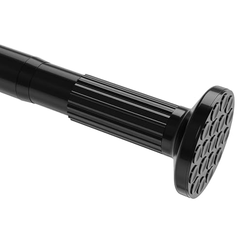 Tension Curtain Rod, 51-165 Inch,Spring Shower Closet for Windows or Shower,Easy to Install, No Drilling, Rust, Bathroom, Rod Diameter 1.26 Inches, Black,Umimile - color: Black, size: 51-165”