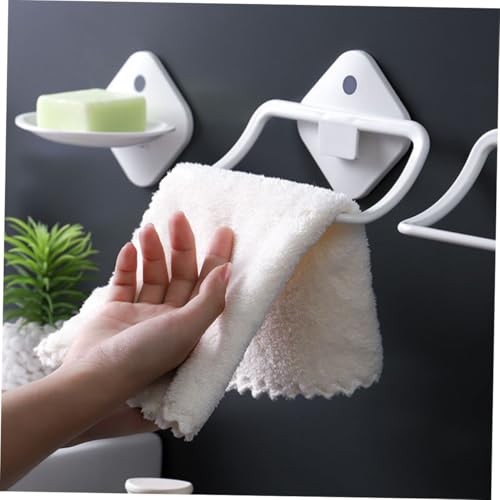OSALADI Wall-Mounted Towel Ring White Punch-Free Adhesive Towel Holder for Bathroom Kitchen Self-Adhesive No-Drill Quick-Drying and Multi-Functional