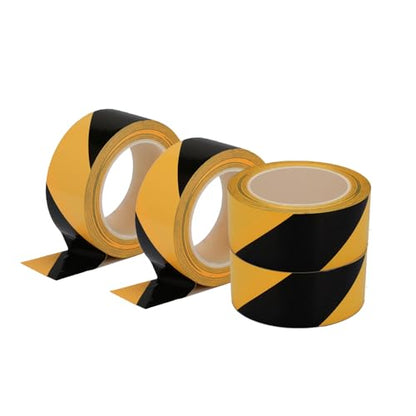 LeaGerous Hazard Warning Safety Stripe Tape Caution Tape Roll Waterproof Anti Slip Non-Abrasive Self-Adhesive Floor Marking Tape (2”x 36 Yards, Yellow-Black, 4) - color: Yellow-black
