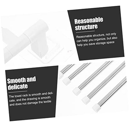 Operitacx Rotatable Bar Stainless Steel Towel Mounted Holder Punch Installation Resistant Kitchen Bathroom Storage Shelf for Towels