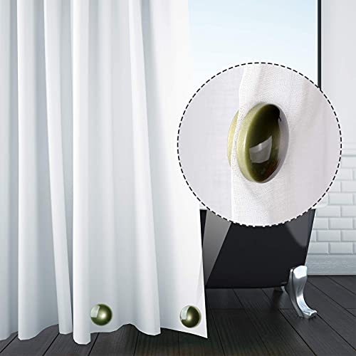 Jetec 12 Pcs/6 Sets Magnetic Curtain Weights No Sew Shower Curtain Magnets Dark Green Plastic Shower Curtains Liner Clips for Light Curtains Tablecloth Liner - color: Dark Green