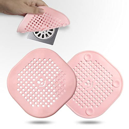 2 Pack Drain Hair Catcher Silicone Drain Protector Hair Stopper with Suction Cup for Shower Kitchen Bathroom Black White - color: Blackwhite