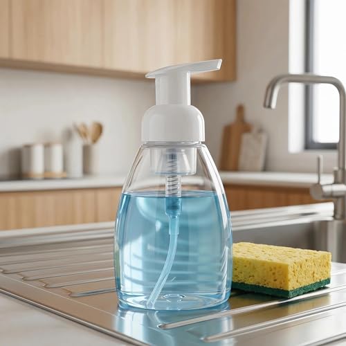 Bekith 12 Pack Foaming Soap Dispenser Pump Bottles, 8oz (250ml) Foaming Hand Soap Dispenser, Refillable Liquid Soap Foaming Dispenser, Empty Plastic Bottles for Kitchen, Bathroom, Commercial, Clear