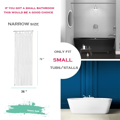 Small Clear Plastic Shower Curtain Liner, 36x72 Inch Thin Lightweight Transparent Plastic Bathroom Shower Showroom Inner Curtain with Rustproof Metal Grommet Holes, Weighted Magnets - color: A01-clear, size: 36"W x 72"L (Pack of 1)