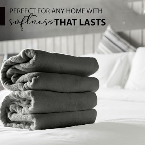 KAHAF COLLECTION 100% Cotton Bath Towels, 24x48 Pack of 6 Towels, Quick Dry, Highly Absorbent, Soft Feel Towel, Gym, Spa, Bathroom, Shower, Pool, Luxury Soft Towels (Light Grey, 24x48-6 Pack) - color: Light Grey, size: 24x48 - 6 PACK