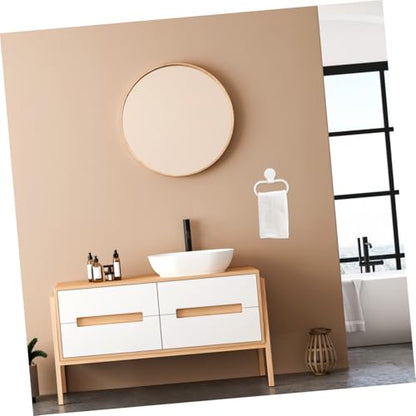 Self-Adhesive White Towel Ring Holder No Drilling Bathroom and Kitchen Wall Mount Abs Material Easy Installation for Hanging Hand Towels and Cloths