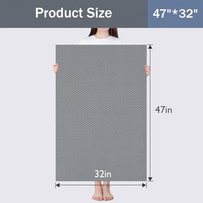 Bathroom Non Slip Shower Mat, Gray 47x32 Inch Bathtub Mat, Non Slip Bathroom Mat for Elderly and Kids, Easy to Dry, Fast-Dry Drainage Hole, Easy to Prune - color: Gray, size: 47" x 32" (Rectangular)