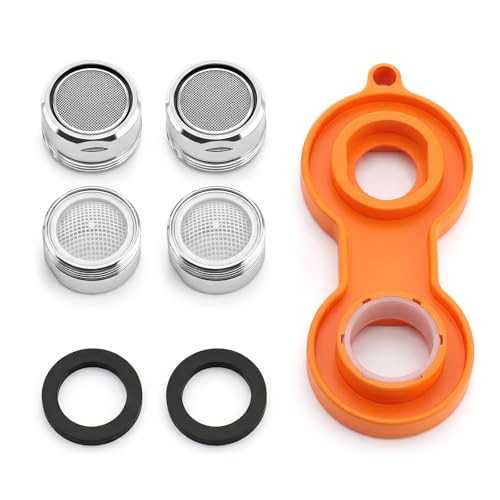 4 PCS Faucet Aerator 24mm Male Thread Brass Shell,1 Sink Bubbler Wrenches | 15/16 Inch Bathroom Sink Aerator Replacement Parts,sink aerators,kitchen sink aerators