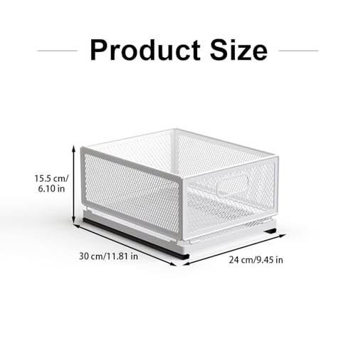Pull Out Cabinet Organizer, Slide Out Drawers Fixed with Adhesive Nano Film, Pantry Shelves Sliding Drawer Storage Organization for Kitchen/Bathroom/Bedroom (11.8*9.4*6.1inch/30*24*15.5cm) - size: 11.8*9.4*6.1inch/30*24*15.5cm
